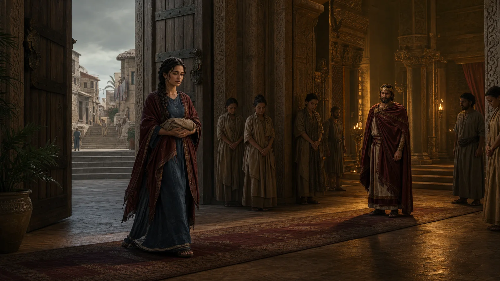 Bathsheba enters David’s royal house after her period of mourning.
